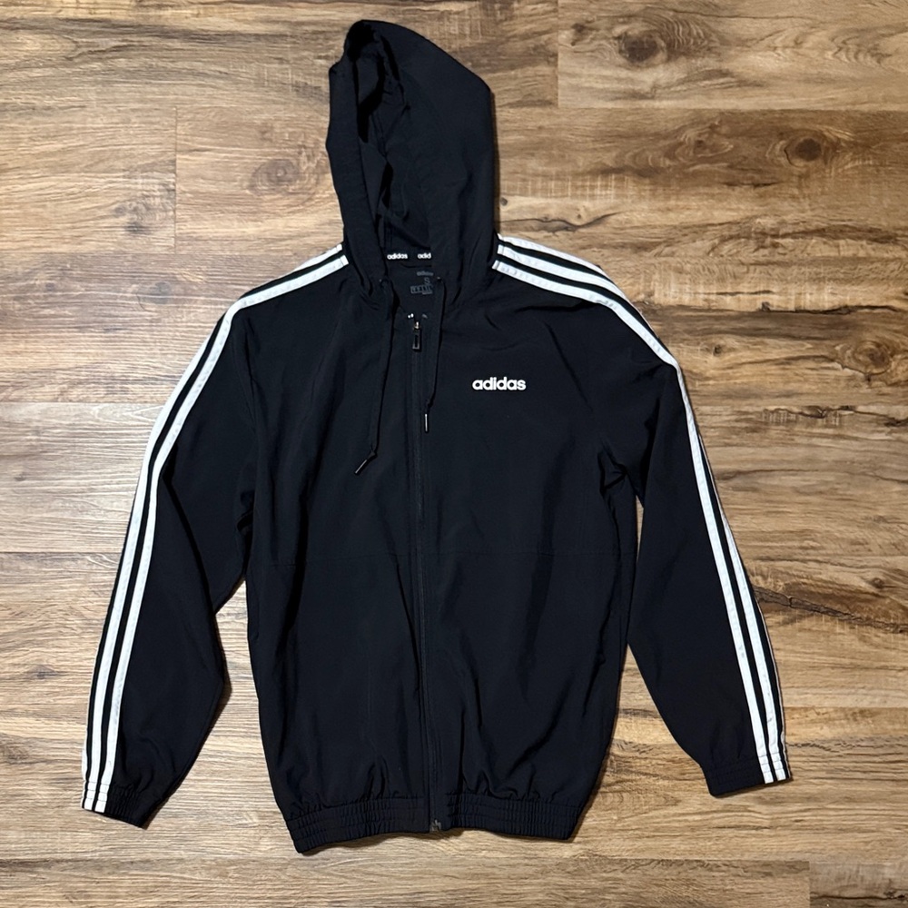 Adidas Black Windbreaker Jacket